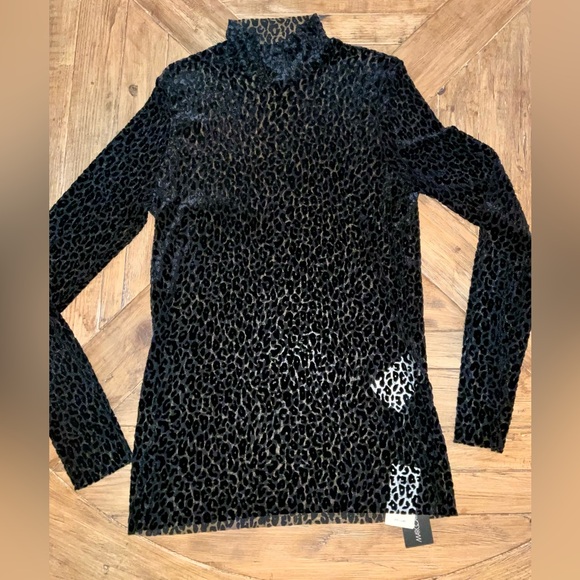 Marc Cain black sheer soft animal print top - size N6 / US 14 - new with tags - Picture 14 of 14